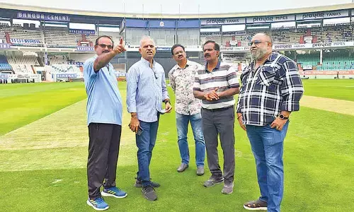 Ahead of match, ACA officials examine pitch