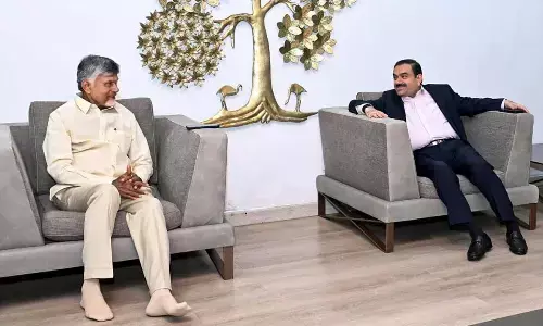 CM Chandrababu and Adani meets reviews on infrastructure projects in AP