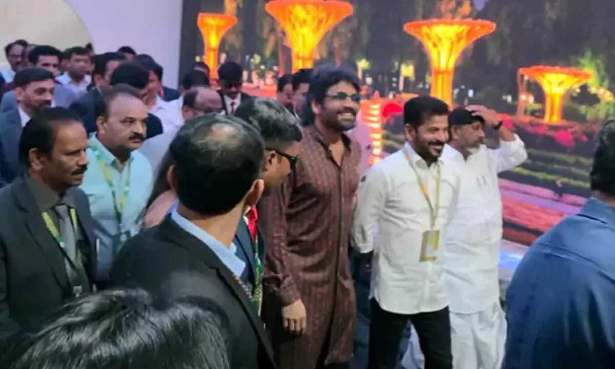 Actor Nagarjuna supports Film industry vision at Telangana Rising Global Summit Actor Nagarjuna supports Film industry vision at Telangana Rising Global Summit