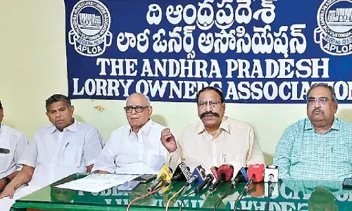 Lorry owners protest steep hike in fitness testing fees Lorry owners protest steep hike in fitness testing fees