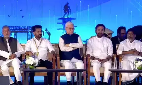 CM Revanth Reddy visits stalls at Telangana Rising Global Summit-2025 event CM Revanth Reddy visits stalls at Telangana Rising Global Summit-2025 event