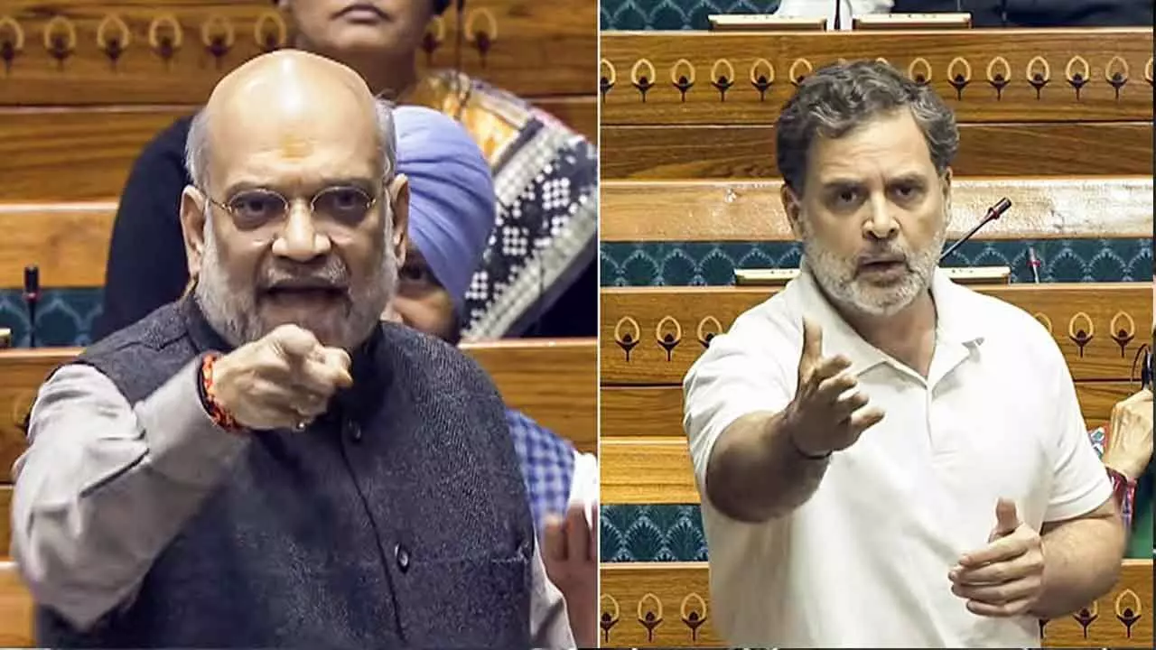 BJP And Congress Trade Barbs After Heated Amit Shah–Rahul Gandhi Clash In Lok Sabha BJP And Congress Trade Barbs After Heated Amit Shah–Rahul Gandhi Clash In Lok Sabha