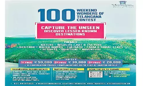 ‘Telangana launches’ 100 Weekend Wonders travel contest ‘Telangana launches’ 100 Weekend Wonders travel contest