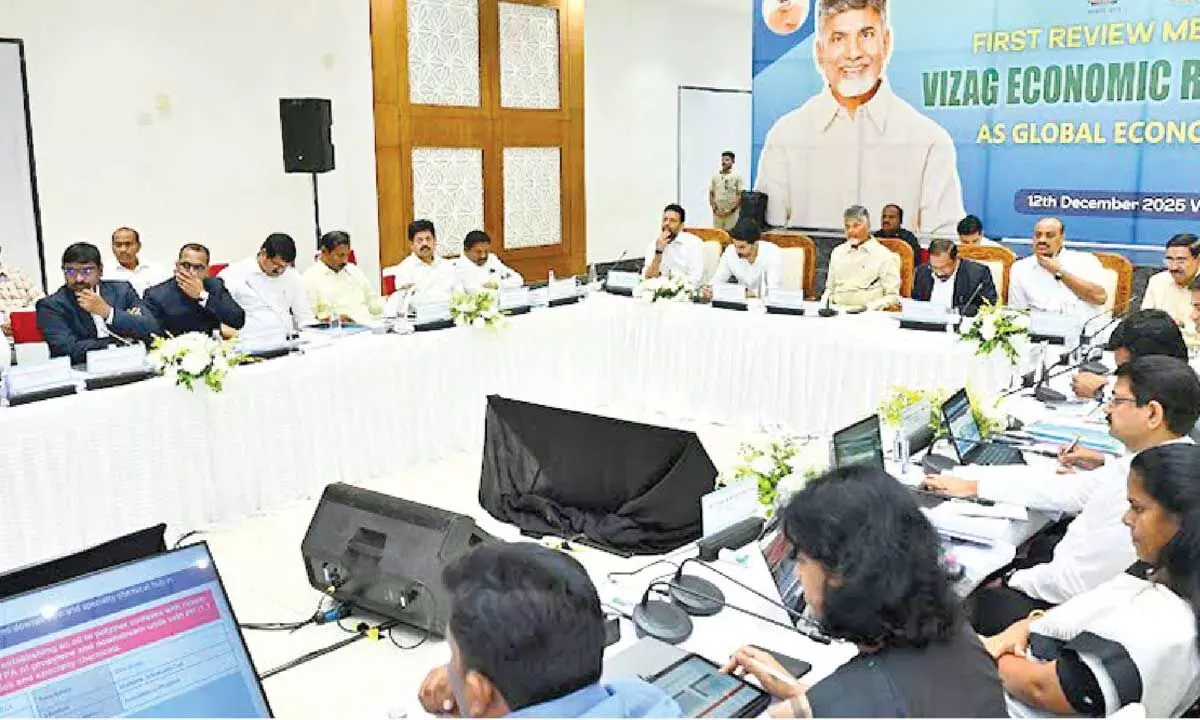 CM undertakes an aerial survey on north Andhra projects progress CM undertakes an aerial survey on north Andhra projects progress