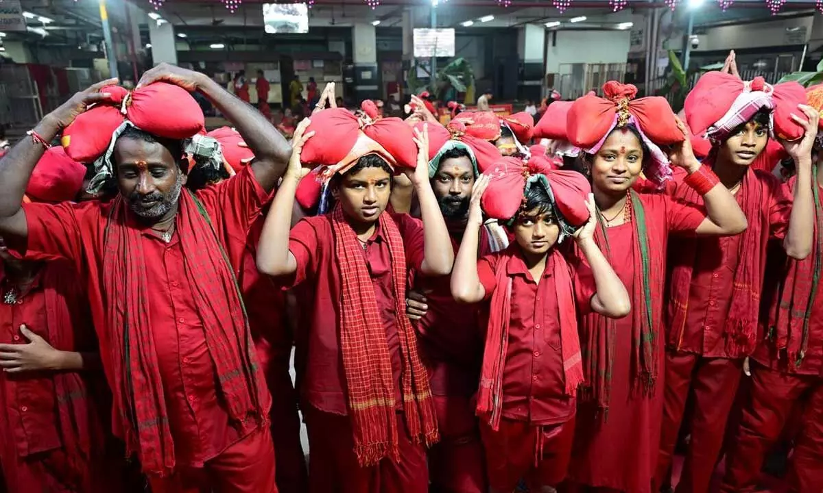 Bhavani Deeksha Viramana event draws thousands to Kanaka Durga temple in Vijayawada Bhavani Deeksha Viramana event draws thousands to Kanaka Durga temple in Vijayawada