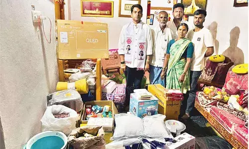 Essentials supplied to blind women cricketer Deepika Essentials supplied to blind women cricketer Deepika