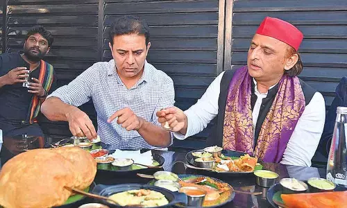 KTR, Akhilesh bond over south delicacies KTR, Akhilesh bond over south delicacies