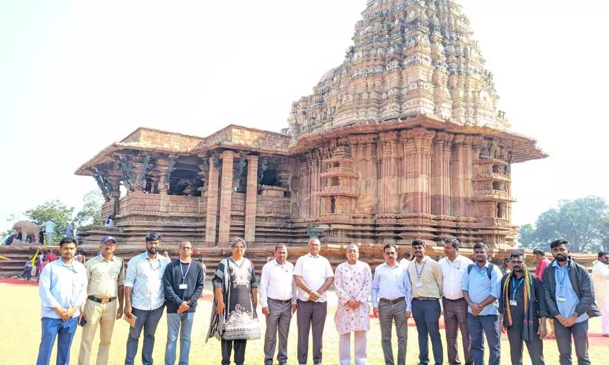 UNESCO Ambassador Vishal V. Sharma Visits Ramappa Temple to Review Conservation Works UNESCO Ambassador Vishal V. Sharma Visits Ramappa Temple to Review Conservation Works