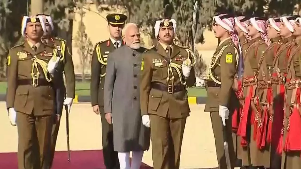 PM Modi receives ceremonial welcome upon arrival in Amman