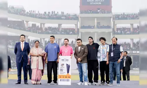 ICC Chairman Jay Shah Gifts T20 World Cup Match Ticket to Lionel Messi During India Visit ICC Chairman Jay Shah Gifts T20 World Cup Match Ticket to Lionel Messi During India Visit