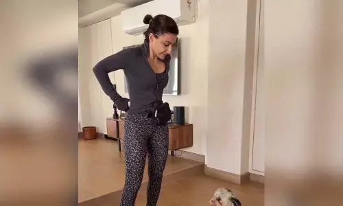 Soha Ali Khan’s gym plan turns into a fun puppy chase
