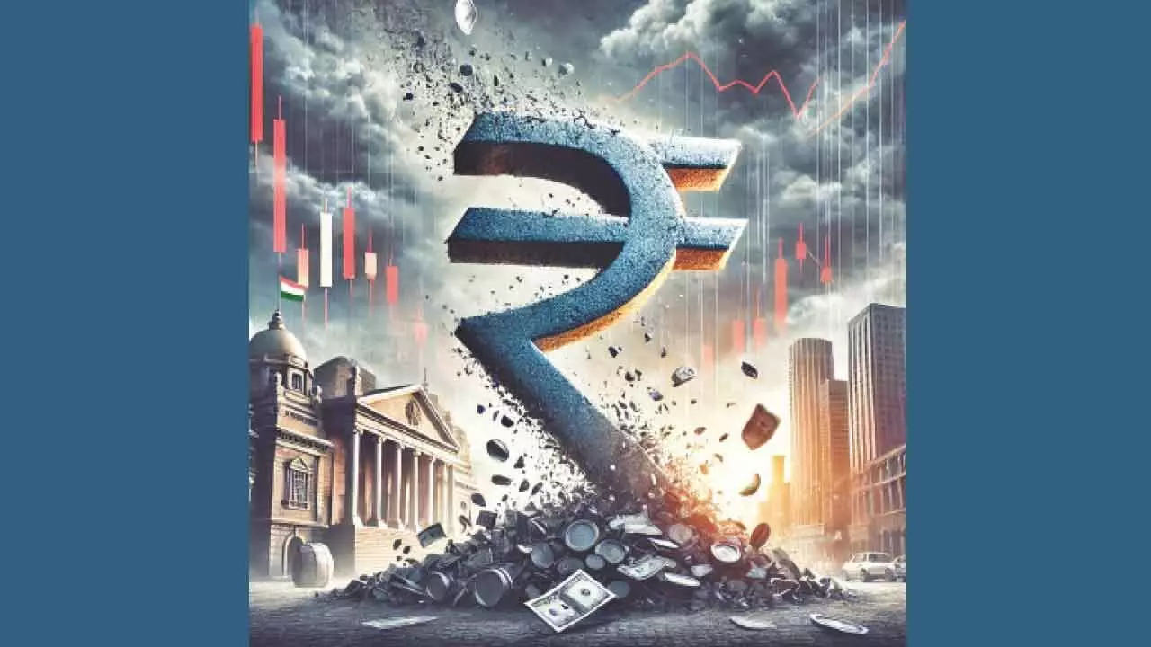 Rupee falls 23 paise to settle at fresh record low of 91.01/$ Rupee falls 23 paise to settle at fresh record low of 91.01/$