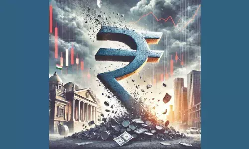 Rupee falls 23 paise to settle at fresh record low of 91.01/$