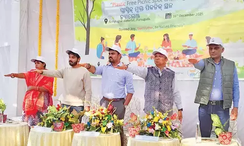 Cleanliness drive held at Koilighugar waterfall Cleanliness drive held at Koilighugar waterfall