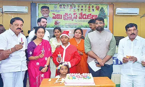 Semi-Christmas celebrations held at Puttaparthi Collectorate Semi-Christmas celebrations held at Puttaparthi Collectorate