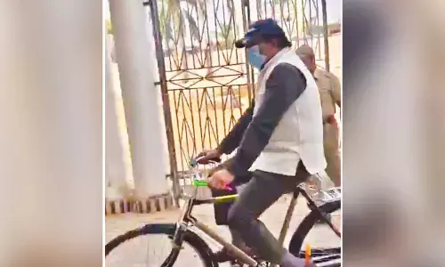 Bhadrak Collector cycles to office