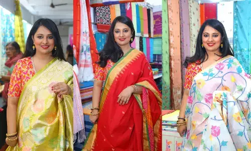 Actress Nikita Bisht Inaugurates National Silk Expo at Ameerpet