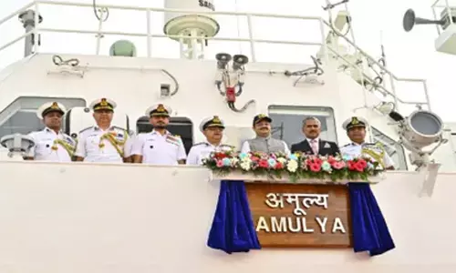 ICG commissions new-generation fast patrol vessel Amulya in Goa