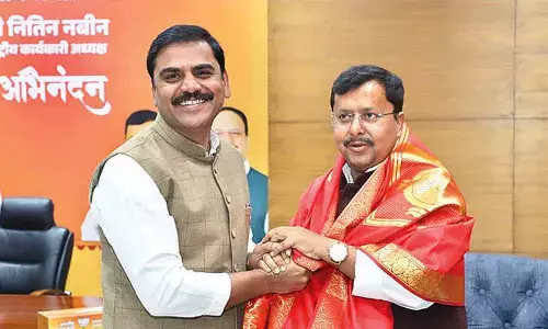 Vishnuvardhan Reddy greets BJP working president Nitin Nabin
