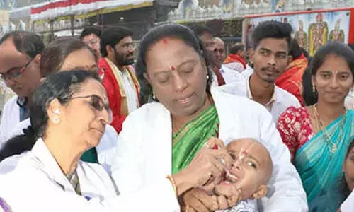Pulse polio programme held at Tirumala
