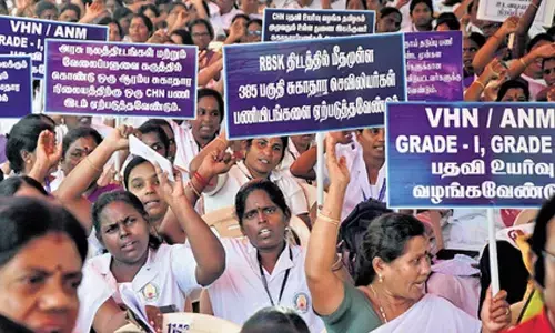 TN contract nurses strike enters fifth day, Health Minister offers assurances on regularisation, benefits