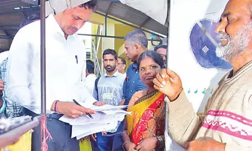 Collector shyam prasad personally attends to disabled petitioners
