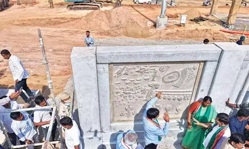 Mins inspect devpt works at Medaram Jatara temple Mins inspect devpt works at Medaram Jatara temple