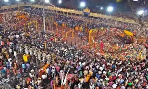 Tribal Deities installed in Medaram with traditional rituals