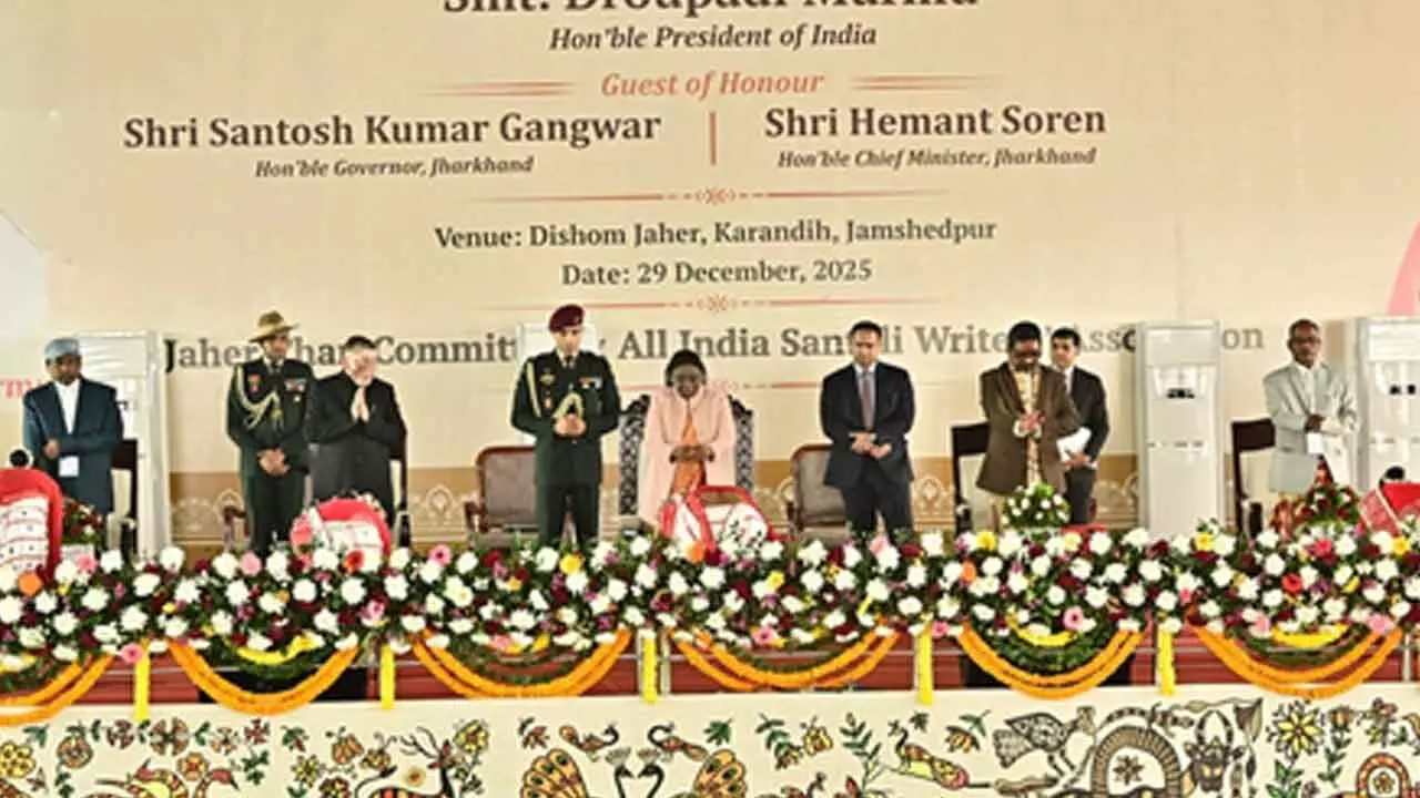 Jharkhand: Prez Murmu sings in Santhali at Ol Chiki centenary, stresses preservation of language and culture Jharkhand: Prez Murmu sings in Santhali at Ol Chiki centenary, stresses preservation of language and culture