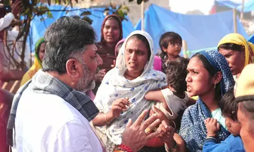 Bengaluru demolition drive row: DKS visits spot, says govt cant allow everyone to come and settle