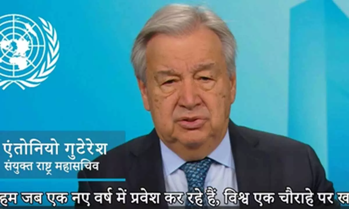In New Year message issued 1st time also in Hindi, UN chief calls for prioritising development over military In New Year message issued 1st time also in Hindi, UN chief calls for prioritising development over military