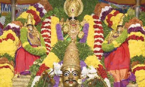 Devotee rush at Lakshmi Narasimha Swamy temple