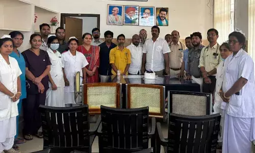 Doctors, Nurses Celebrate New Year Together at GGH Nagar Kurnool