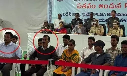 Maoists surrender in Telangana, DGP briefs media Maoists surrender in Telangana, DGP briefs media