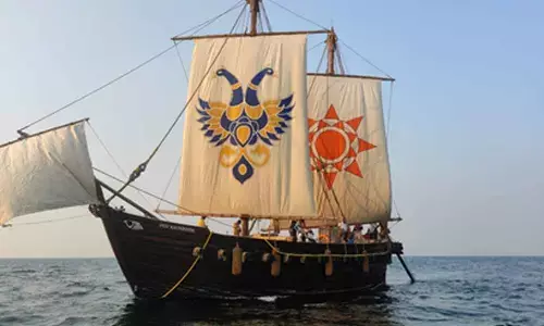 INSV Kaundinya nears one-third of voyage, expedition celebrates Indias maritime heritage