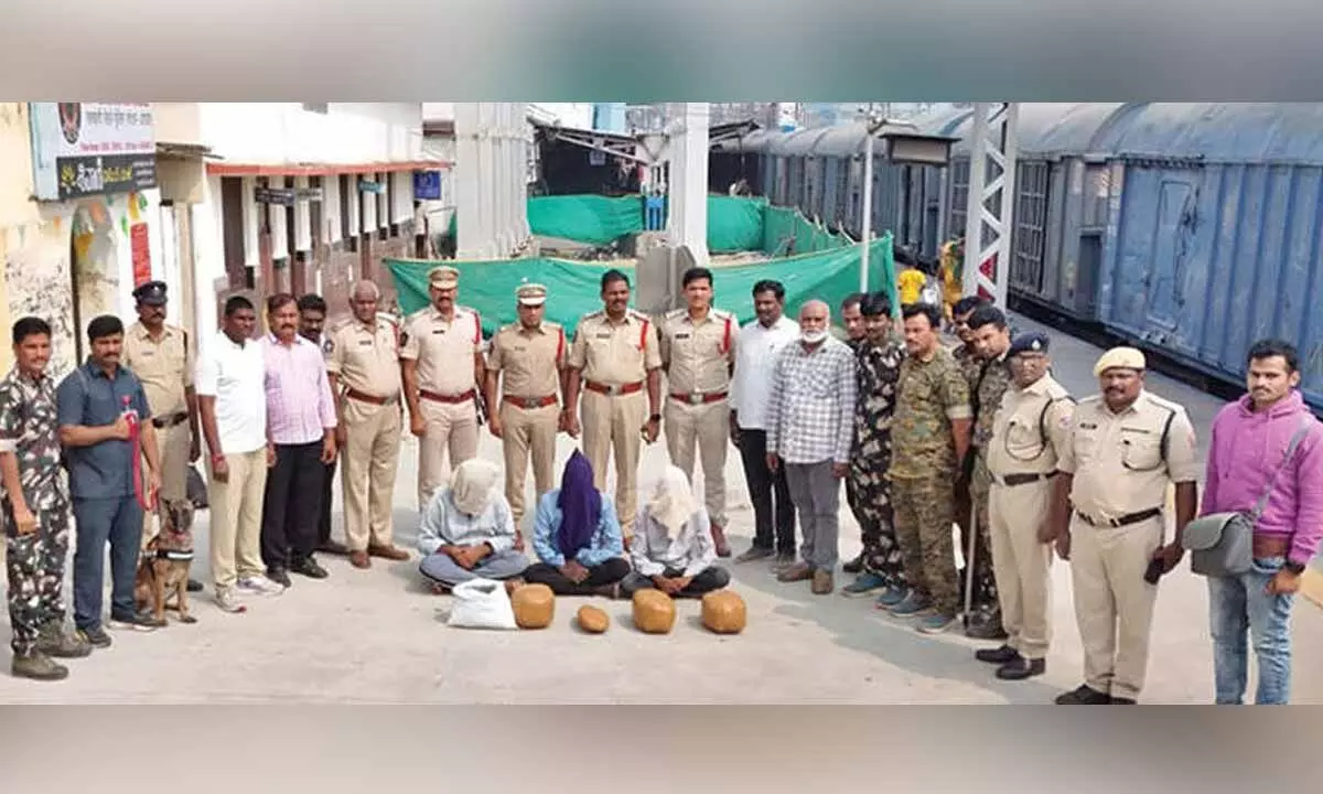 Three held, 11 kg ganja seized Three held, 11 kg ganja seized