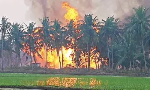 Gas leak triggers massive fire in ONGC well at Konaseema