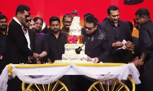 A R Rahman celebrates birthday with Moonwalk team; cuts cake at audio launch