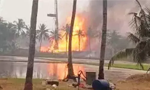 Blowout fire at ONGC site shows signs of decline Blowout fire at ONGC site shows signs of decline