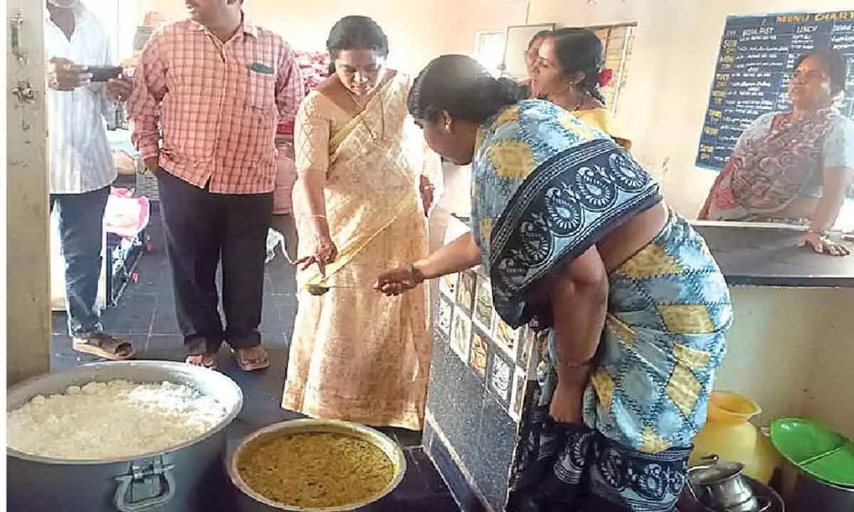 MPDO inspects mid-day meal at KGBVS MPDO inspects mid-day meal at KGBVS