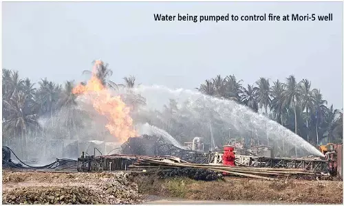 ONGC Mori-5 well blaze rages into fourth day