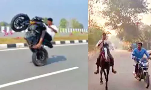 Stunt riders put lives at risk on highway Stunt riders put lives at risk on highway