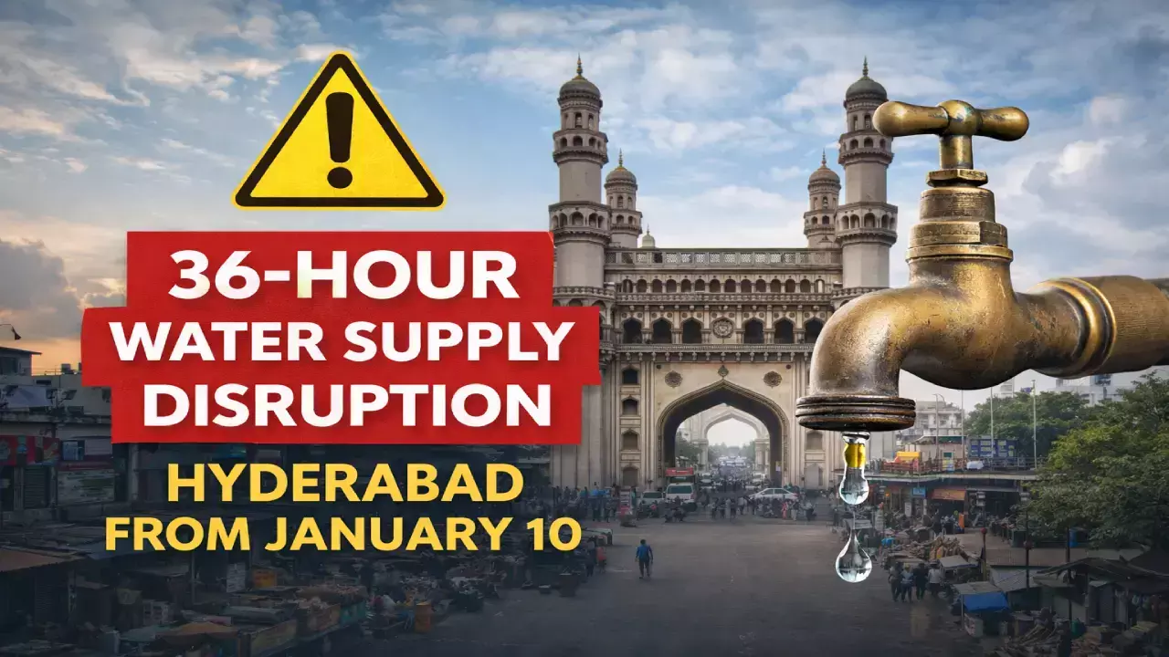36-hour water supply disruption scheduled in Hyderabad from January 10