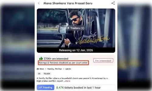 ‘MSVP Garu’ team takes legal route to block fake ratings on ticketing platforms ‘MSVP Garu’ team takes legal route to block fake ratings on ticketing platforms