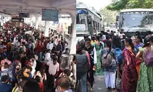Bus stands and railway stations in Hyderabad sees heavy rush amid Sankranti Festival