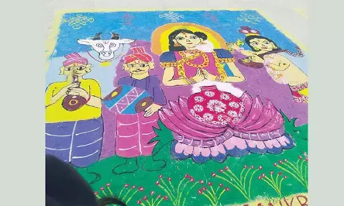 Rangolis weave tales of Telangana’s culture and harvest joy