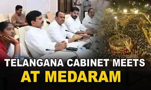 Telangana cabinet meeting begins in Medaram