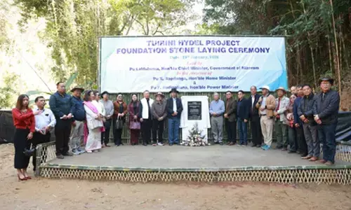 CM Lalduhoma lays foundation stone for hydro power plant in Aizawal