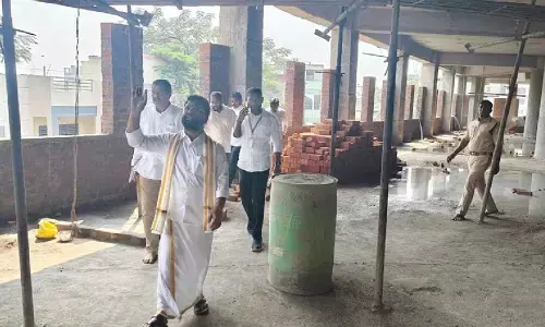 Durga temple EO inspects developmental works