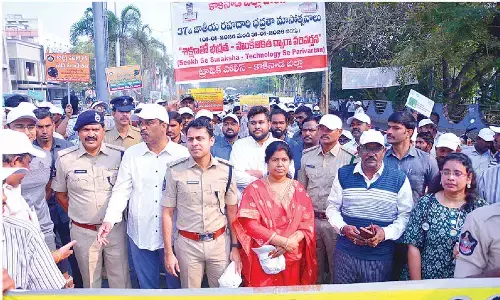 Awareness walkathon on traffic rules organised